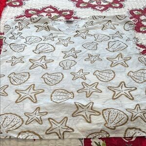 Shoreline White and Gold Seashell Swim Coverup